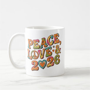 Peace Love 2026 Retro Psychedelic Mug
