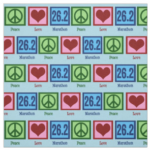 Peace Love 26.2 Marathon Runner Fabric