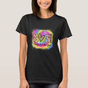 Peace Love 3rd Grade Girls Teacher Back To School T-Shirt