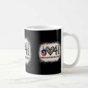 Peace Love 4th Grade Girls Teacher Back To School Coffee Mug