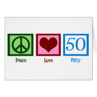 Peace Love 50th Birthday Cute Party
