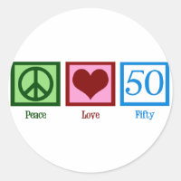Peace Love 50th Birthday Cute Party