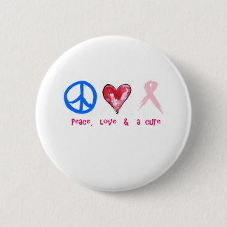 peace, love & a cure 2 inch round button