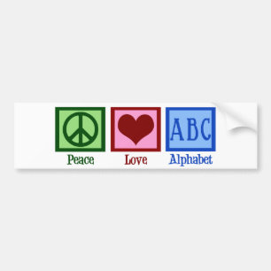 Peace Love ABC's Bumper Sticker