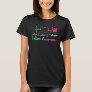 Peace Love Accept In April We Wear Blue For Autism T-Shirt