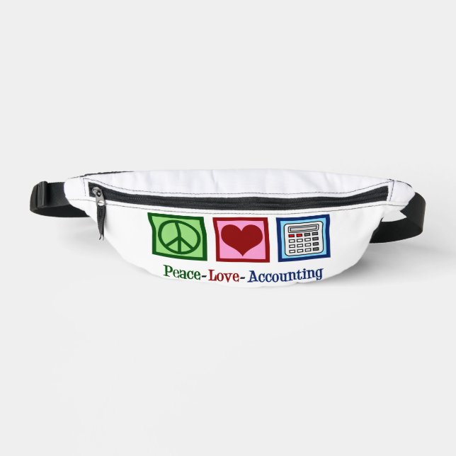 Peace Love Accounting Cute Accountant Fanny Pack (Front)