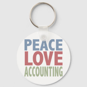 Peace Love Accounting Keychain