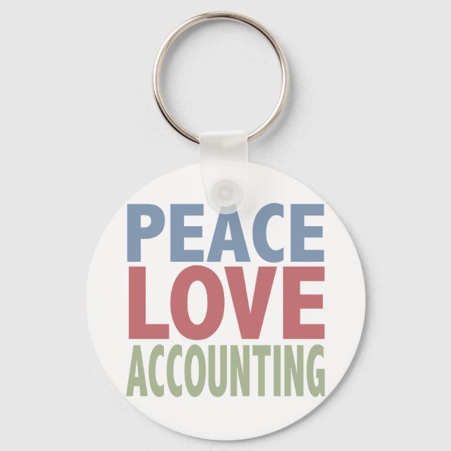 Peace Love Accounting Keychain (Front)