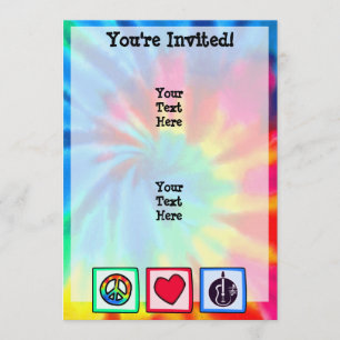 Peace, Love, Acoustic Guitars Invitation