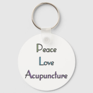 Peace, Love, Acupuncture Keychain