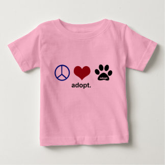Peace, Love, Adopt Baby T-Shirt