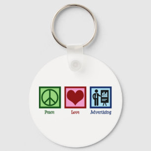 Peace Love Advertising Executive Keychain