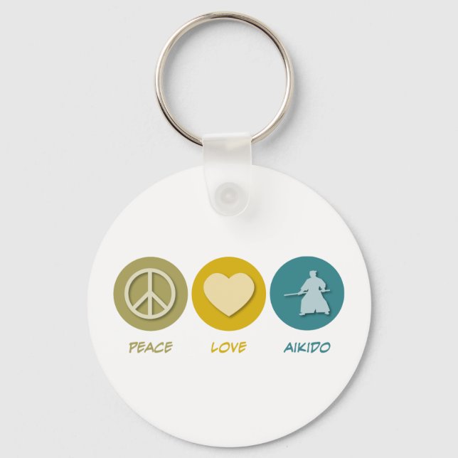 Peace Love Aikido Keychain (Front)