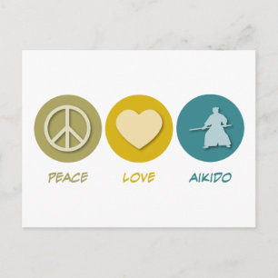 Peace Love Aikido Postcard