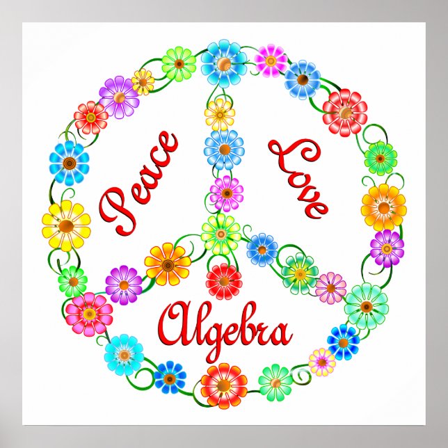 Peace Love Algebra Poster (Front)