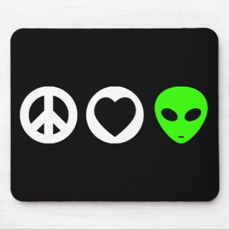 Peace Love Alien Mouse Pad