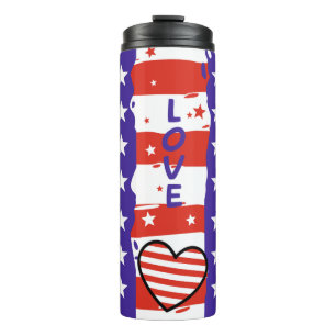 Peace, Love, America Thermal Tumbler