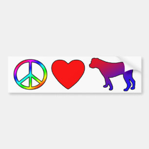 Peace Love American Bulldogs Bumper Sticker
