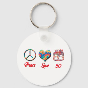 Peace Love and 50 Keychain