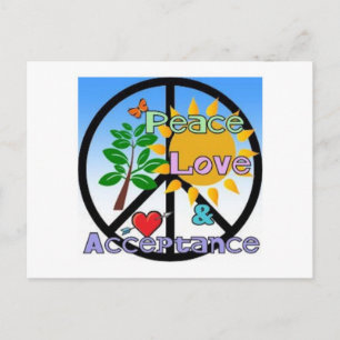Peace, Love, and Acceptance-Peace Sign Postcard
