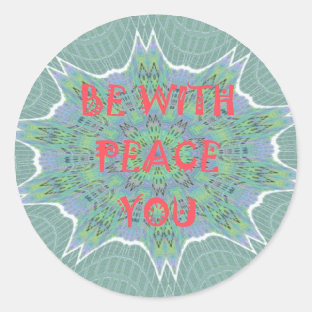 Peace, Love, and African Print Classic Round Sticker (Front)
