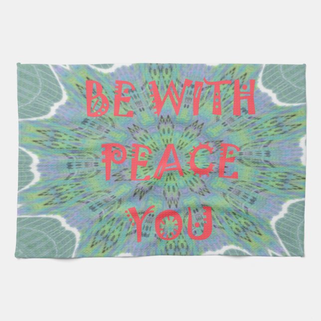 Peace, Love, and African Print Kitchen Towel (Horizontal)