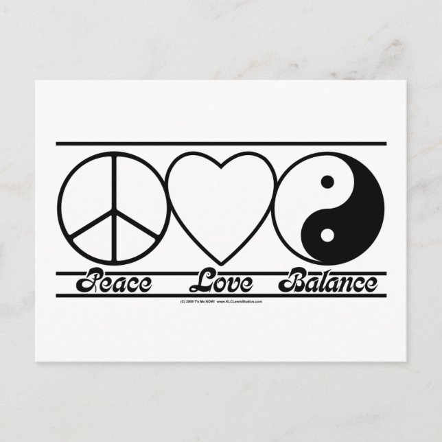 Peace Love and Balance Postcard (Front)