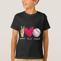 Peace Love And Baseball Funny Baseball Team Lovers