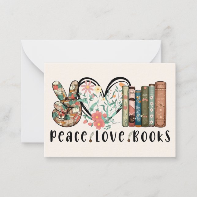 Peace, Love, and Books Card (Front)
