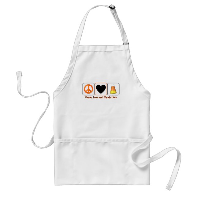 Peace, Love and Candy Corn Standard Apron (Front)