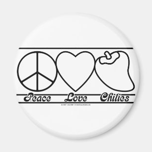 Peace Love and Chilies Magnet