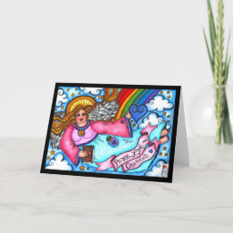 Peace Love and Chocolate Blonde Angel Card