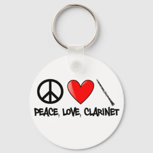 Peace, Love, and Clarinet Keychain