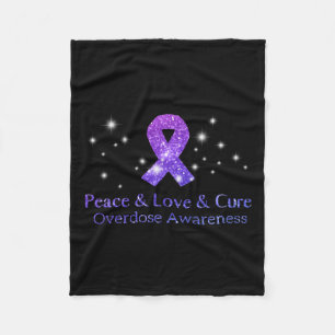 Peace Love And Cure Opioid Overdose Awareness Fleece Blanket
