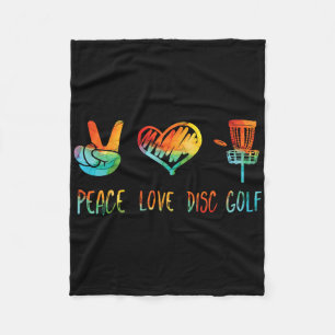 Peace Love And Disc Golf Tie Dye  Fleece Blanket