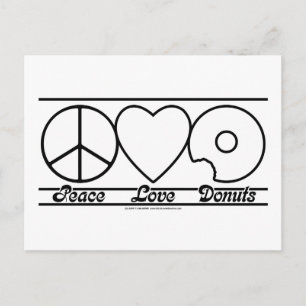 Peace Love and Doughnuts Postcard
