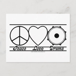 Peace Love and Drums Postcard