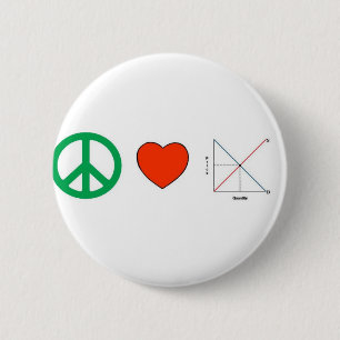 Peace Love and Economics 2 Inch Round Button