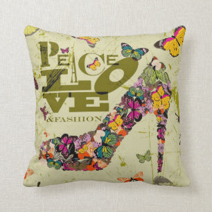 Peace Love and Fashion, xo PJ. Throw Pillow