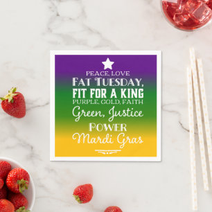 Peace, Love and Fat Tuesday Napkin