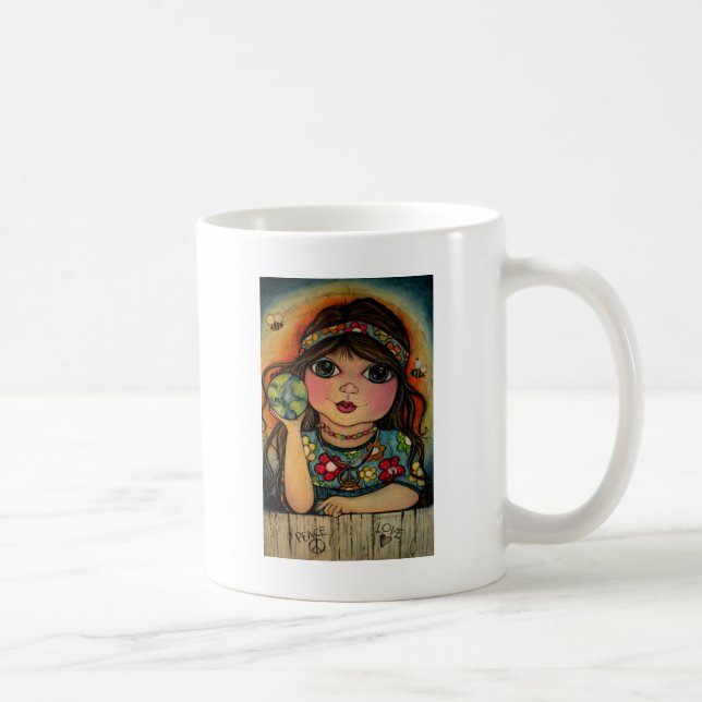 Peace Love and Flower Power Coffee Mug (Right)