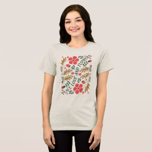 Peace Love and Flowers Retro Boho Floral Tri-Blend Shirt