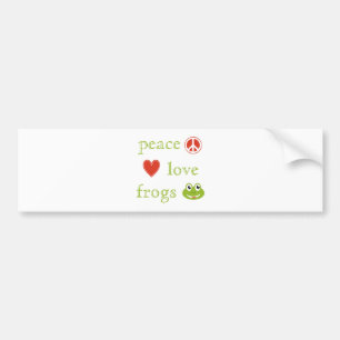 Peace Love and Frogs Bumper Sticker