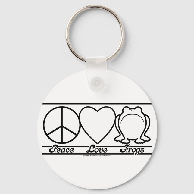 Peace Love and Frogs Keychain (Front)