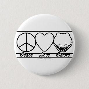 Peace Love and Gators 2 Inch Round Button