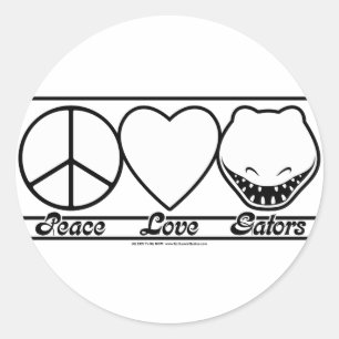 Peace Love and Gators Classic Round Sticker