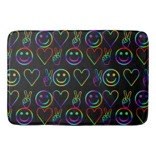 PEACE , LOVE  AND HAPPINESS BATH MAT