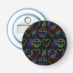 PEACE , LOVE  AND HAPPINESS BOTTLE OPENER