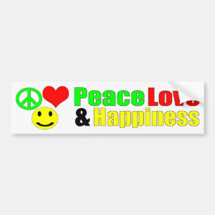 peace love and happiness bumpersticker bumper sticker