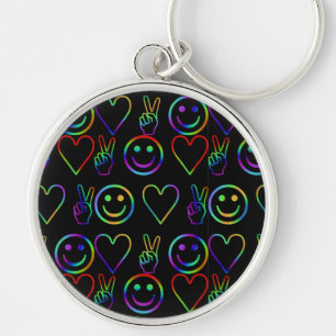 PEACE , LOVE AND HAPPINESS KEYCHAIN